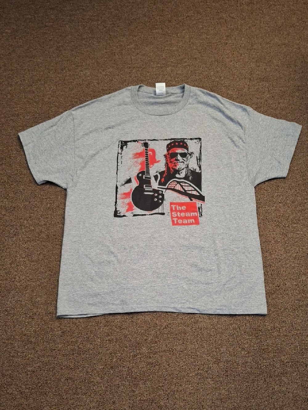 Hanes The Stream Team Willie Nelson Guitar Music T-Shirt Sz XL